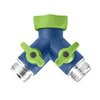 GREEN MOUNT Garden Hose Connector Tap Splitter, Y Hose Connector, Easy Grip Splitter with Shut-Off Valves (Two Way)