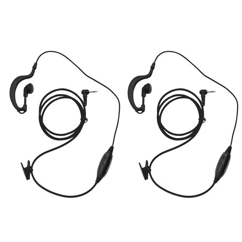 abcGoodefg 1 Pin 2.5MM Walkie Talkie Earpiece Headset with Mic PTT, G Shape Two Way Radio Earpiece compatible with Motorola Radios Cobra Talkabout MH230R MH230TPR MR350R MS350R MT350R (2 Pack)