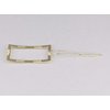Gold rectangle barrette outline shape metal hair clip barrette gold shiny clip
