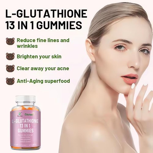 Wins Town L-Glutathione 13 in 1 Gummies, 1200mg, Reduce Wrinkles & Anti-Aging, 60 Count