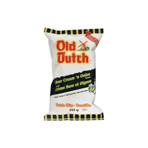 Old Dutch Sour Cream 'n Onion Flavoured Potato Chips 255g {Imported from Canada}