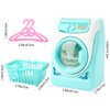 deAO Washing Machine Toy for Kids Dollhouse Furniture Pretend Play Household Appliance Realistic Sounds with Lights Laundry Play Set with Rotatable Roller for Boys Girls