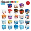 PicassoTiles Magnet Cube Winter Ice Themed Mix and Match Building Block Castle Construction Toy with 7 Magnetic Cubed Character Action Figures STEM Learning Education Sensory Pretend Play Age 3+ PMC72