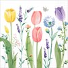 Elegant Tulip Garden Dinner Napkins, 8" (16-Count) - Unique Floral-Designed Napkins, Perfect for Unforgettable Dining Experience