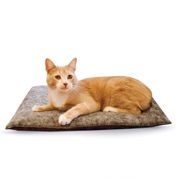 K&H Pet Products Amazin' Kitty Pad, Indoor Unheated Cat Bed Traps Cat Hair and Dander, Washable Cat Mat, Gray 15 X 20 Inches, Unheated 2-Pack