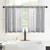 Grey Kitchen Curtains Semi Sheer Privacy Linen Textured Rod Pocket Short Tier Cafe Curtain Valances Silver Light Gray Bathroom Window Curtains Bedroom 2 Panels Set 24 Inch Length
