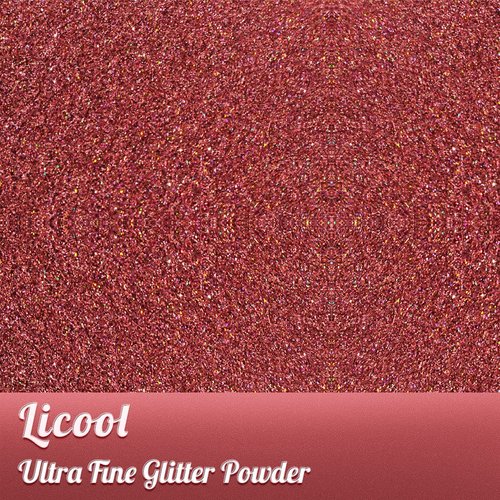 Holographic Glitter Powder Dust, 100g Craft Glitter for Epoxy Resin, Glitter Sequins, Loose Glitter for Face Body Hair Eye, Makeup Cosmetic Glitter for Nails Festival Decoration (Laser Rose)