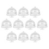 Zerodeko 10PCS Dollhouse Mini Cake Plate with Lid, Plastic Cupcake Stand Dome Cover, Clear Small Cake Display Stand for Dollhouse Kitchen Party Supplies Accessories 1 12 Scale