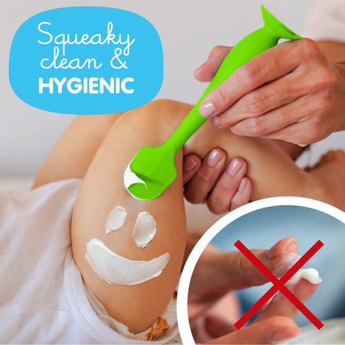 Bumco Diaper Cream Spatula - BPA-free Butt Paste Diaper Cream Applicator, Soft & Flexible Diaper Rash Cream Applicator, Butt Spatula Baby, Mom-Invented Diaper Bag Essentials (Green)