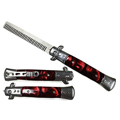 Coldfusion Push Button Switchcomb With Safety Lock (Choose Your Style!) (Burgundy Marble)