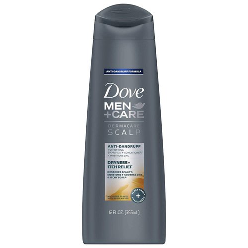 Dove Men + Care Dermacare Scalp - Anti-Dandruff Shampoo + Conditioner 2 in 1 - Dryness + Itch Relief - Net Wt. 12 FL OZ (355 mL) Per Bottle - Pack of 2 Bottles