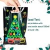 ANGOLIO 50Pcs Christmas Glow in the Dark Favors Bags Print Christmas Tree Snowman Candy Treat Bags with Handles Plastic Gifts Snack Bags Party Favor Supplies Back to School for Kids