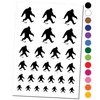 Bigfoot Sasquatch Walking with Footprint Trail Temporary Tattoo Water Resistant Fake Body Art Set Collection - Black (One Sheet)
