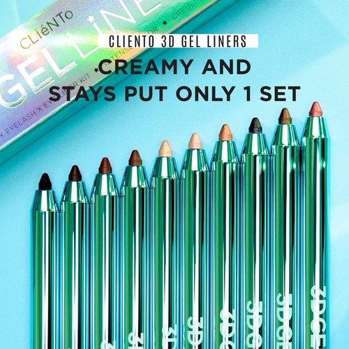 CLIONE PRIME Cliento 3D Gel Eyeliner - Eyeliner Kit, Intense Color, Waterproof, Smudge Proof, Multipurpose, 10 Colors, Long-Lasting, Eye Shadow, Cruelty Free (Roasted Coffee Rose Brown)