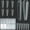 Vnjaoi 120 Pcs Poly Extension Gel Dual Nail Forms Nail Molds With Scale Builder Coffin Nail for Gel Manicure Nail Art Design Salon DIY at Home (Long Ferrari Dual Nail Forms Set)