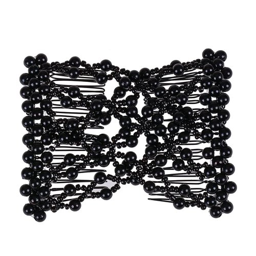 Ruihfas 6Pcs Multifunction Easy Comb Magic Comb Stretchy Beaded Hair Comb Elastic Double Combs in Mix Colors Hair Holder