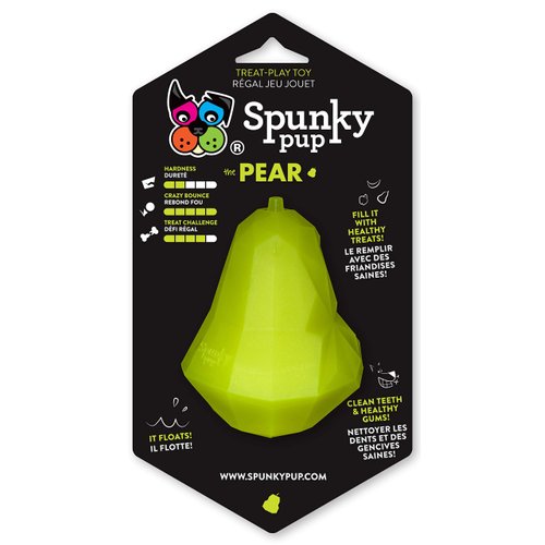 Spunky Pup Holding Treat Play Dog Toy | Interactive Treat Toy for Dogs | Promotes Healthy Teeth & Gums | Pear