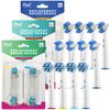 Toothbrush Heads for Oral B, 12 Pack Professional Electric Toothbrush Replacement Heads Medium Dupont Bristles Replacement Toothbrush Heads Assorted Floss Cross & Whitening Styles Brush Heads Refills