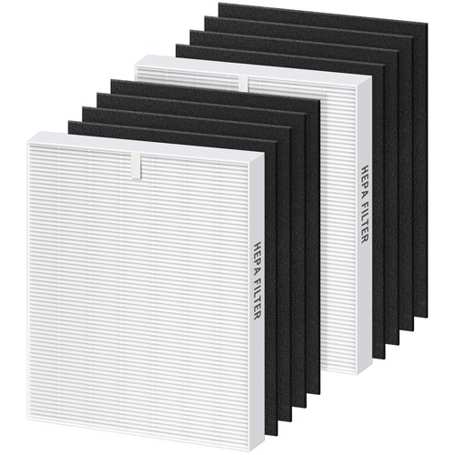 MORENTO 2-Pack AP-1512HH Replacement Filter for Coway, Compatible with Coway Airmega AP1512HH and 200M Air Purifiers, 2 HEPA Filters & 8 Carbon Filters, Compared to Part #3304899