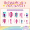 Modelones 144Pcs 6 Pack Press on Nails for Kids Children Acrylic Fake Nails Pre-glue Full Cover Glitter Gradient Color Mermaid Beach Short False Nail Art Kits Sets Gifts for Kids Girls