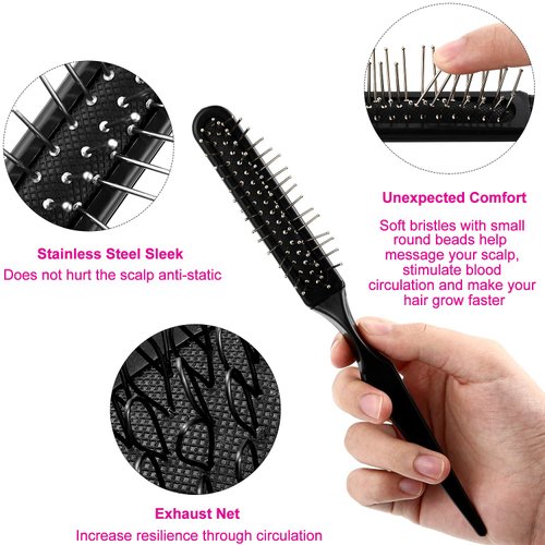 9 Pieces Wig Combs Set Includes Hair Edge Brush Airbag Massage Comb Wide Tooth Hair Comb Wig Clips for Curly Straight Thick Synthetic and Human Hair