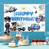 Policeman Happy Birthday Backdrop Banner Cartoon Police Car Helicopter Dog Police Theme Background Decor for Kids Boys Girls Birthday Party Favors Decorations Supplies 72x43in-BECKTEN