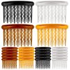 ELANE 24 Pcs Plastic Side Hair Twist Comb Small Hair Clip Comb with Teeth Hair Accessories Bridal Wedding Veil Comb for Women Girls and Crafts DIY 4 Colors. (Black+Light coffee+Dark coffee+clear)