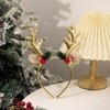 SHANRUN Christmas Headband for Women Xmas Shiny Deer Antler Bell Hair Accessories Ears Head Bands for Women's Hair Adult Girls Party Decorations Christmas Festival Fashion Supplies,Gold