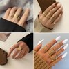 17KM 60Pcs Gold Crystal Vintage Ring Sets for Women, Boho Knuckle Stackable Midi Rings Pack, Aesthetic Grunge Finger Rings Sets for Teens Girls