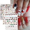 Christmas Cute Nail Art Stickers Cartoon Nail Decals 3D Self Adhesive Nail Stickers Kawaii Cartoon Design Christmas Nail Decals Cute Nail Charms for Women Manicure Acrylic DIY Nail Decoration 6 Sheets