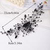 Missgrace Women's & Girls' Special Occasion Hair Comb, Black Metal, Full Rhinestones Side Hair Comb, Perfect for Prom, Party, Wedding Hairstyle, 22cm (8.6")