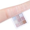 FLYEEO Pink Purple White Glitter Shimmer Sparkle Eye Shadow Palette Makeup, Warm Pastel 9 Colors EyeShadow Palette,Colorful Long Lasting Waterproof Naturing-Looking (ice glitter)