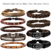 LOLIAS 24 Pcs Woven Leather Bracelet for Men Women Cool Leather Wrist Cuff Bracelets Adjustable