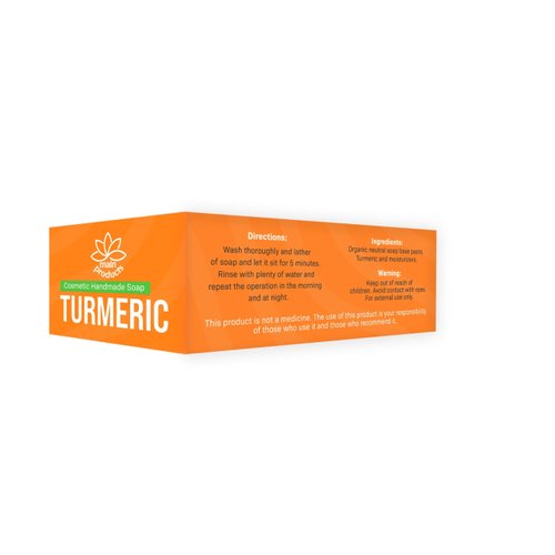 Turmeric Soap Bar for Face and Body 5.29oz, Handmade Cosmetic Soap. Hypoallergenic Jabon de Curcuma