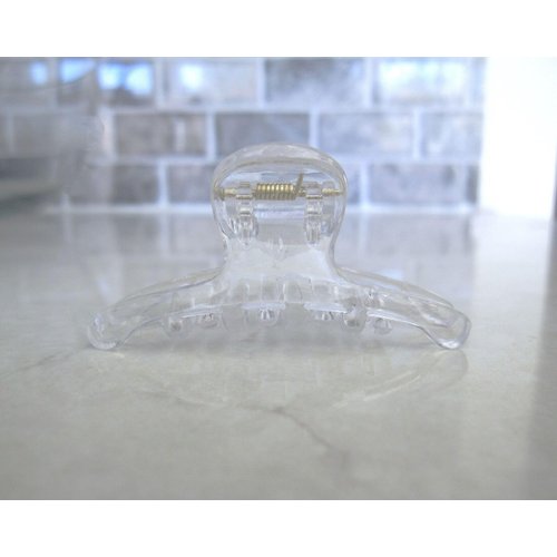 Generic Small clear transparent no color hair claw clip for fine, thin hair