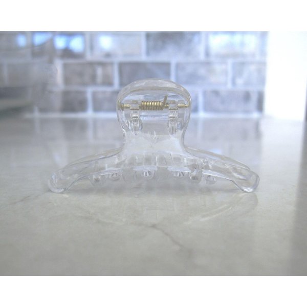 Generic Small clear transparent no color hair claw clip for fine, thin hair