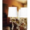 5x6x5 White Linen Drum Chandelier Clip-On Lampshade - Perfect for chandeliers, foyer lights, and wall sconces -Small, White