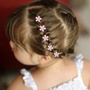 YISSION 20Pcs Mini Pink Flower Hair Clips with Rhinestone Cute Hair Clips Flower Hair Pins Decorative Hair Clips Wedding Hair Barrettes Bridal Flower Hair Accessories for Girls Women