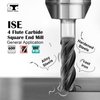 SPEED TIGER Micrograin Carbide Square End Mill - 4 Flute - ISE1/4"4T (5 Pieces, 1/4") - for Milling Alloy Steels, Hardened Steel, Metal & More – Mill Bits Sets for DIYers & Professionals