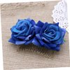 Gogogmee Hair Comb Blue Floral Hair Accessory Headpiece for Women and Girls for Weddings Brides and Bridesmaids