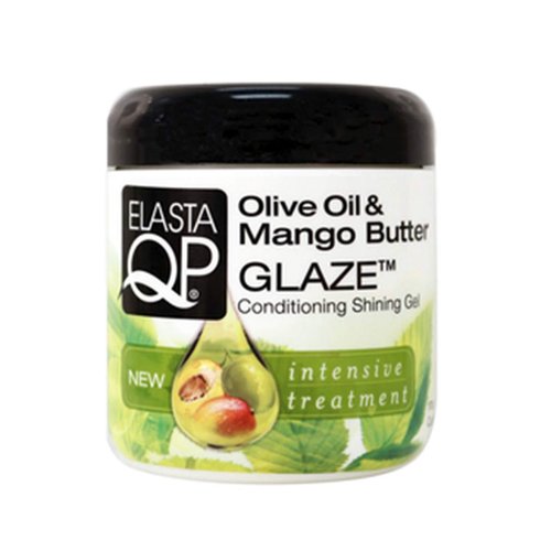 ELASTA QP Olive Oil & Mango Butter Glaze (3 Pack) - For Softer Fuller Looking Hair, Intensive Treatment, Strengthens, Thermal Protecting, Moisturizing, Adds Shine, 6 oz
