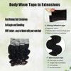 Human Hair Extensions Tape ins for Black Women, Body Wave Glue in Hair Extensions Real Human Hair,Body Wave Tape in Hair Extensions Human Hair 18Inch 50Grams 20PCS/Pack