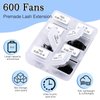 Obeyalash 600 Fans Lash Extensions Premade Fans Premade Volume Fans Eyelash Extensions Pro Made Fans Lash Extensions D Curl Handmade Loose Fans for Lash Extension Supplies (16D-0.05D-D, 8-15mm)