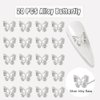 20Pcs Butterfly Nail Charms - 3D Nail Charms Y2K Silver Alloy Nail Rhinestones for Acrylic Nails Shiny Nail Crystals Nail Gems Nail Jewels for Nail Art DIY Nail Decorations (Silver Butterfly)