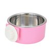 Crate Dog Bowl Removable Stainless Steel Water Food Feeder Bowls Cage Coop Cup for Cat Puppy Bird Pets