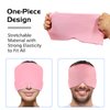 Headache Relief Hat for Migraine, Headache Migraine Relief Cap for Tension Headache Migraine Relief, One Size Fits All Headache Cap with Reusable Ice Gel Pack for Puffy Eyes, Stress Relief (Pink)