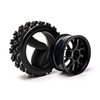 JIUWU 4 Pcs Black 1:10 Scale RC Tires Wheel Rims Crossing Rubber On Road Parts