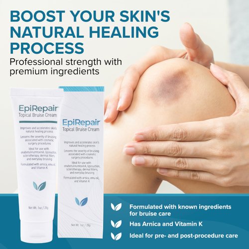 EpiRepair Premium Bruise Cream - Formulated with Clinically Proven Arnica Oil & Vitamin K to Help Lessen & Remove Bruises in Cosmetic Surgery Procedures - Enhanced with Emu Oil, Vitamin E & Green Tea