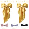 PQZKLDP 2PCS Silky Satin Hair Bows Big Versatile Hair Bows Cute Clips for Girls & Women Yellow Hair Bow Ribbons Oversized Long Tail Metal Clips Bowknot Aesthetic Hair Accessories (PD 213)