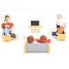 Jzszera Wooden Doll House People of 7 Miniature Figures and 2 Pets, Dollhouse Dolls Family Set Accessories for Girls Toddler Kids Pretend Play and Imaginative Fun